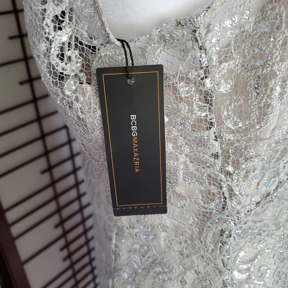 Silver lace cocktail dress, size 10 - Picture 7 of 7